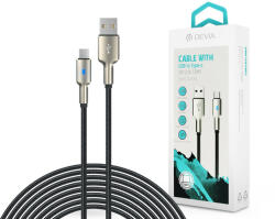 DEVIA USB - USB Type-C adat- és töltőkábel 1, 5 m-es vezetékkel - Devia Mars Series Cable With Type-C - 5V/2, 1A - ezüst/fekete - rexdigital