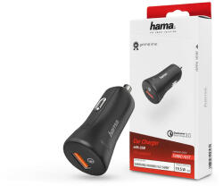 Hama USB szivargyújtó töltő adapter - 19.5W - HAMA Car Charger Kit with USB-A QC3.0 - fekete - rexdigital