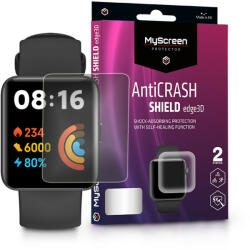 MyScreen Protector Xiaomi Redmi Watch 2 Lite ütésálló képernyővédő fólia - MyScreen Protector AntiCrash Shield Edge3D - 2 db/csomag - átlátszó