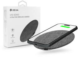 DEVIA Qi univerzális vezeték nélküli töltő állomás - 15W - Devia UFO Series Ultra Thin Wireless Charger - szürke - rexdigital
