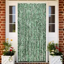 vidaXL zöld és fehér zsenília rovarfüggöny 100 x 230 cm (377386)
