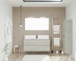Savinidue Easy 120cm-es két fiókos fürdőszobaszekrény szürke tölgy & beton - sprintbutor