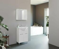 Savinidue Smart 55cm-es két ajtós fürdőszobaszekrény polccal + mosdó - sprintbutor