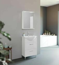 Savinidue Smart 55cm-es lenyílós, fiókos fürdőszobaszekrény + mosdó - sprintbutor