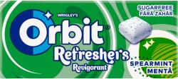 Orbit Refreshers Spearmint menta- és mentolízű cukormentes rágógumi édesítőszerrel 17, 9 g