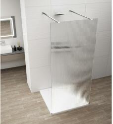 SAPHO ESCA CHROME Walk-in zuhanyfal, szabadonálló, flutes üveg, 1300mm (ES1313-05) (ES1313-05)