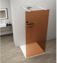 SAPHO ESCA WHITE MATT Walk-in zuhanyfal, szabadonálló, barna üveg, 1000mm (ES1510-07) (ES1510-07)