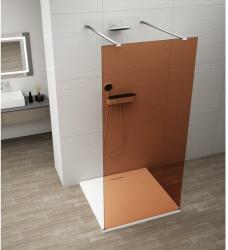 SAPHO ESCA CHROME Walk-in zuhanyfal, szabadonálló, barna üveg, 1100mm (ES1511-05) (ES1511-05)