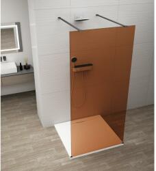 SAPHO ESCA BLACK MATT Walk-in zuhanyfal, szabadonálló, barna üveg, 1100mm (ES1511-06) (ES1511-06)