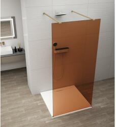 SAPHO ESCA GOLD MATT Walk-in zuhanyfal, szabadonálló, barna üveg, 1100mm (ES1511-08) (ES1511-08)