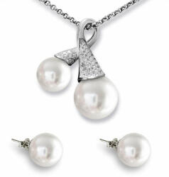 Ragyogj. hu White pearl ékszerszett - ezüst - Swarovski kristályos (glam721)