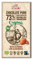 Chocolates Solé - 73%-os bio étcsokoládé mandulával 150g