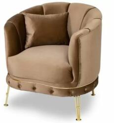 Chairs Deco Fotoliu Bella Gold tapițerie catifea maro