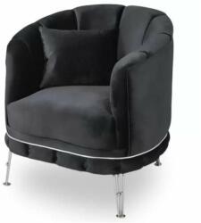Chairs Deco Fotoliu Bella Silver tapițerie catifea neagră