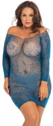RENÉ ROFÉ Fantasy Lace Dress - Blue - Plus Size
