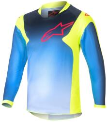 Alpinestars Dětský motokrosový dres Alpinestars Racer Hoen 2024 žluto fluo-tmavě modrý (AIM173-0045)