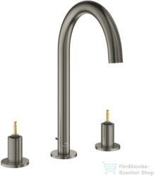 GROHE ATRIO PRIVATE L 3 üléses mosdó csaptelep fogantyú nélkül, automata leeresztővel, Brushed Hard Graphite 20593AL0 (20593AL0)