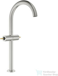 GROHE ATRIO PRIVATE XL magasított mosdó csaptelep fogantyú nélkül, click-clack leeresztővel, Supersteel 21140DC0 (21140DC0)