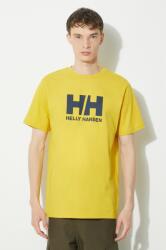 Helly Hansen pamut póló fehér, férfi, nyomott mintás - sárga S