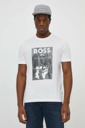 Boss Orange pamut póló fehér, férfi, nyomott mintás - fehér XXL - answear - 22 990 Ft