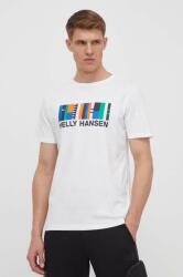 Helly Hansen pamut póló fehér, férfi, nyomott mintás - fehér M - answear - 11 990 Ft