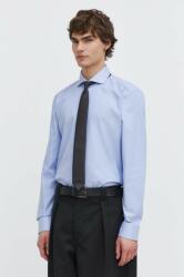 HUGO BOSS pamut ing férfi, olasz galléros, slim - kék 39 - answear - 26 990 Ft