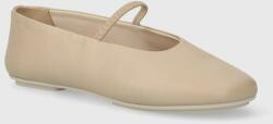 Calvin Klein bőr balerina cipő BALLERINA W/STRAP LTH bézs, HW0HW01920 - bézs Női 40