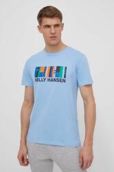 Helly Hansen pamut póló férfi, nyomott mintás - kék XL