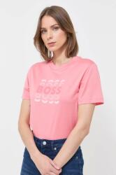 Boss pamut póló rózsaszín - rózsaszín S - answear - 42 990 Ft