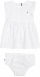 Tommy Hilfiger baba pamut ruha fehér, mini, harang alakú - fehér 92