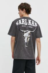 Karl Kani pamut póló szürke, férfi - szürke L