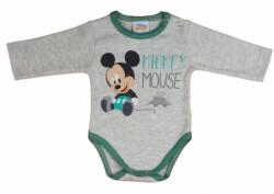 Disney bébi Mickey pamut hosszú ujjú baba body - Szürke/zöld