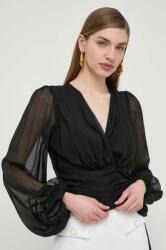 Elisabetta Franchi selyem ing fekete, regular, CA03242E2 - fekete 38