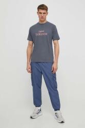 New Balance pamut póló szürke, férfi, nyomott mintás, MT41582GT - szürke L