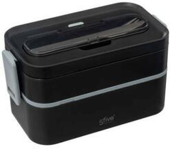 5five Cutie Lunch Box Black, plastic, 21.5 x 11 x H 11.5 cm