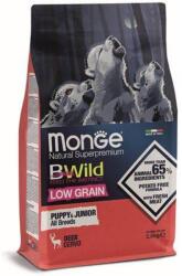 MONGE BWild Low Grain Puppy & Junior 2, 5 kg teljes értékű táp minden fajta kölyökkutyának szarvashússal csökkentett gabonatartalommal