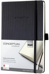 Sigel Conceptum notesz, vonalas, A5, 14, 8x21cm, fekete, számozott oldalak, gumipánt (C0122)