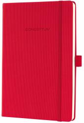 Sigel Conceptum notesz, kockás, 14, 8x21cm, piros, számozott oldalak, gumipánt (C0654)