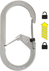 NiteIze G -Series® Slidelock® #4 dupla kamrás karabiner - acél (GSL4-11-R6)