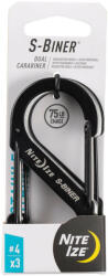 NiteIze S -Biner® acél dupla karabiner #4 - 3-as csomag - fekete/acél (SB4-A1-3R3)