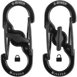 NiteIze S -Biner® Microlock® acél - 2-es csomag - fekete (LSBM-01-2R3)