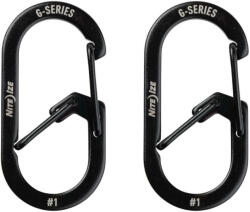 NiteIze G -Series® dupla kamrás karabiner #1 - 2-es csomag - fekete (GS1-01-2R6)
