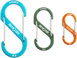 NiteIze S -biner® alumínium dupla karabiner kombináció - 3-as csomag - vegyes (SBA234-A2-R6)