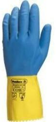 Kesztyű Duocolor kétszer mártott latex pamut bolyhozással blue/yellow 9, 5 (DUOCOLOR_330-9.5)