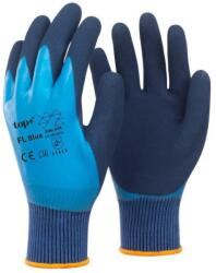  Kesztyű latex mártott poliészter gumírozott mandzsetta TOP FL, kék, 10 (TOP_FL_BLUE-10)