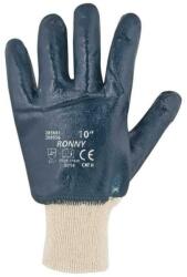  Kesztyű Ronny pamutkesztyű nitrillel mártva gumírozott csuklórésszel darkblue 10 (A4004-10)