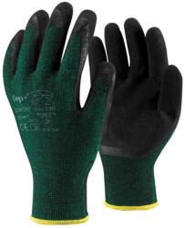 Védőkesztyű latex mártott poliészter TOP COMFORT, fekete/zöld, M (TOP_COMFORT-M)