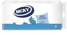 Nicky Toalettpapír Soft touch 2 rétegű, 10 tekercs, fehér