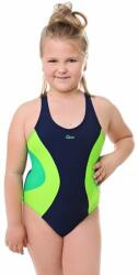 Spin Costum de baie întreg pentru fete Bibione II albastru-verde neon, 134