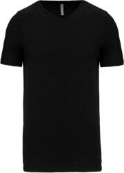 Kariban Férfi rövid ujjú V-nyakú sztreccs póló, Kariban KA3014, Black-XL (ka3014bl-xl)